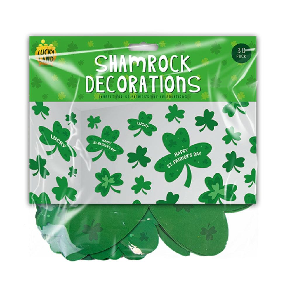 Lucky Land St. Patrick's Day Shamrock Decorations | Pack of 30 - Choice Stores