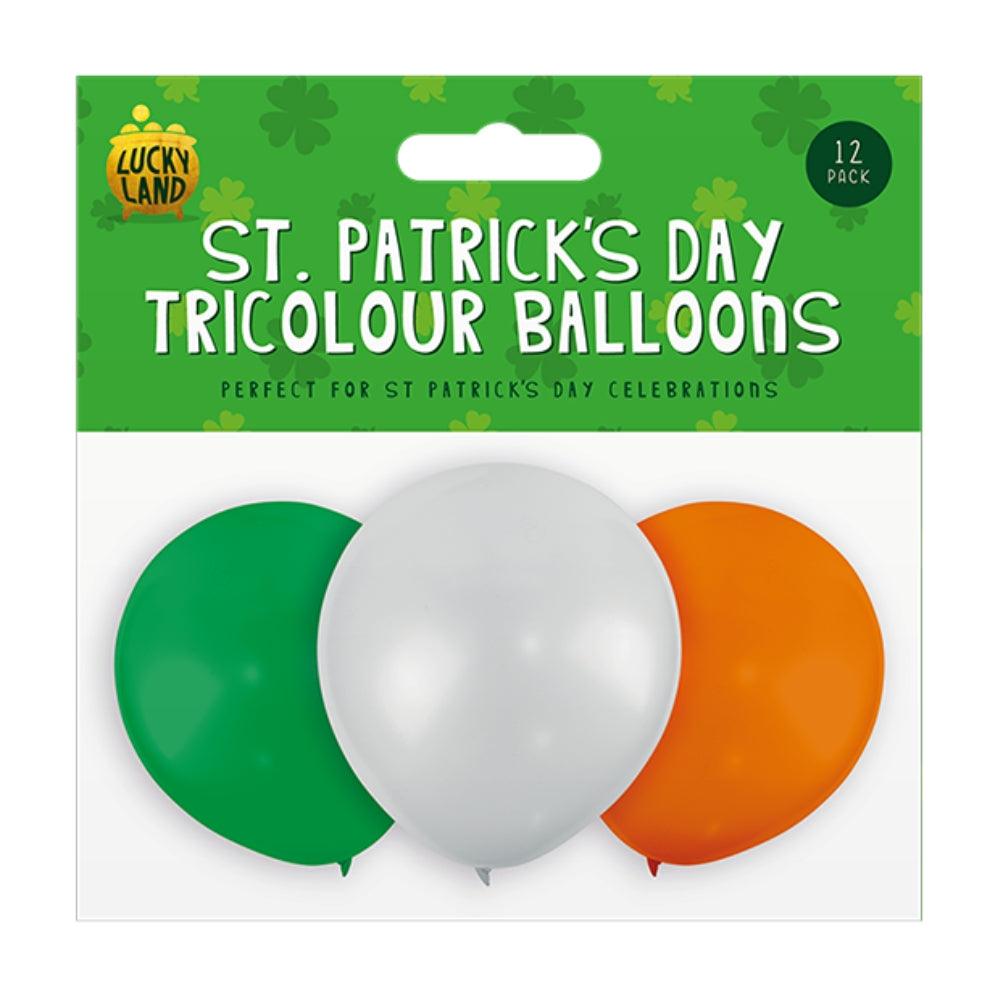 Lucky Land St. Patrick's Day Tricolour Balloons | 12 Pack - Choice Stores