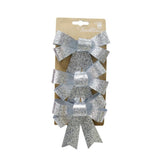 Luxury Silver Glitter Bows | Pack of 4 | 10 x 12cm - Choice Stores