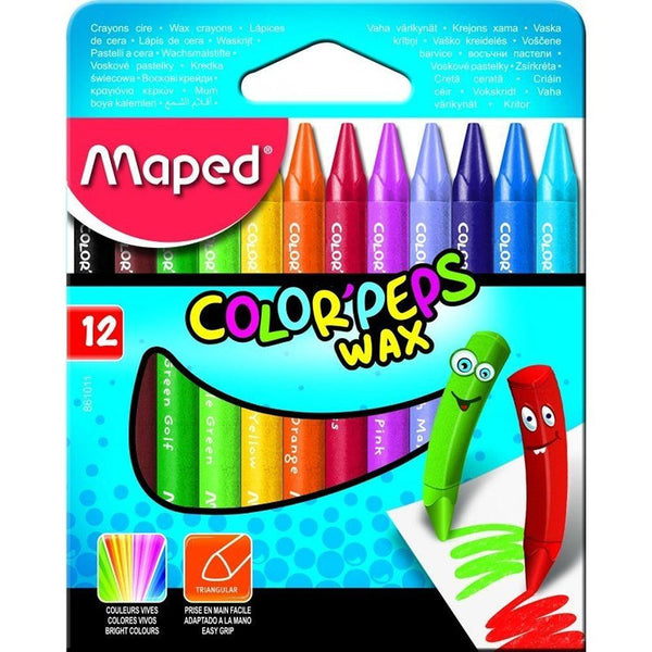 Maped Color Peps Triangular Wax Crayons | Pack of 12 - Choice Stores