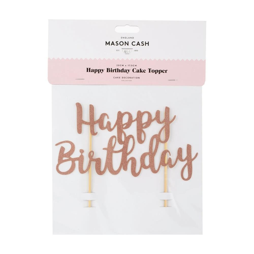 Mason Cash Happy Birthday Rose Gold Topper - Choice Stores