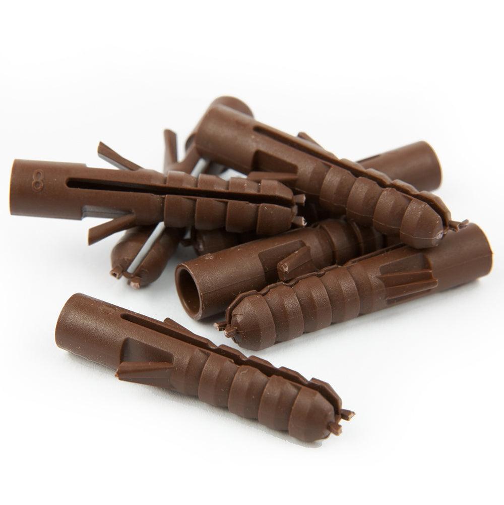 Maxifix 8 mm Brown Plastic Wall Plugs | Pack of 100 - Choice Stores