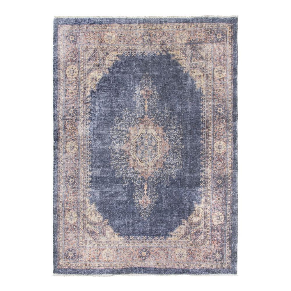 Modena Hamadan Navy Pink Rug | Modern Distressed Design – Choice Stores