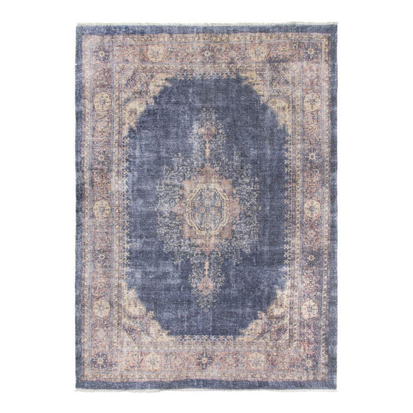 Modena Hamadan Navy Pink Rug | Modern Distressed Design - Choice Stores