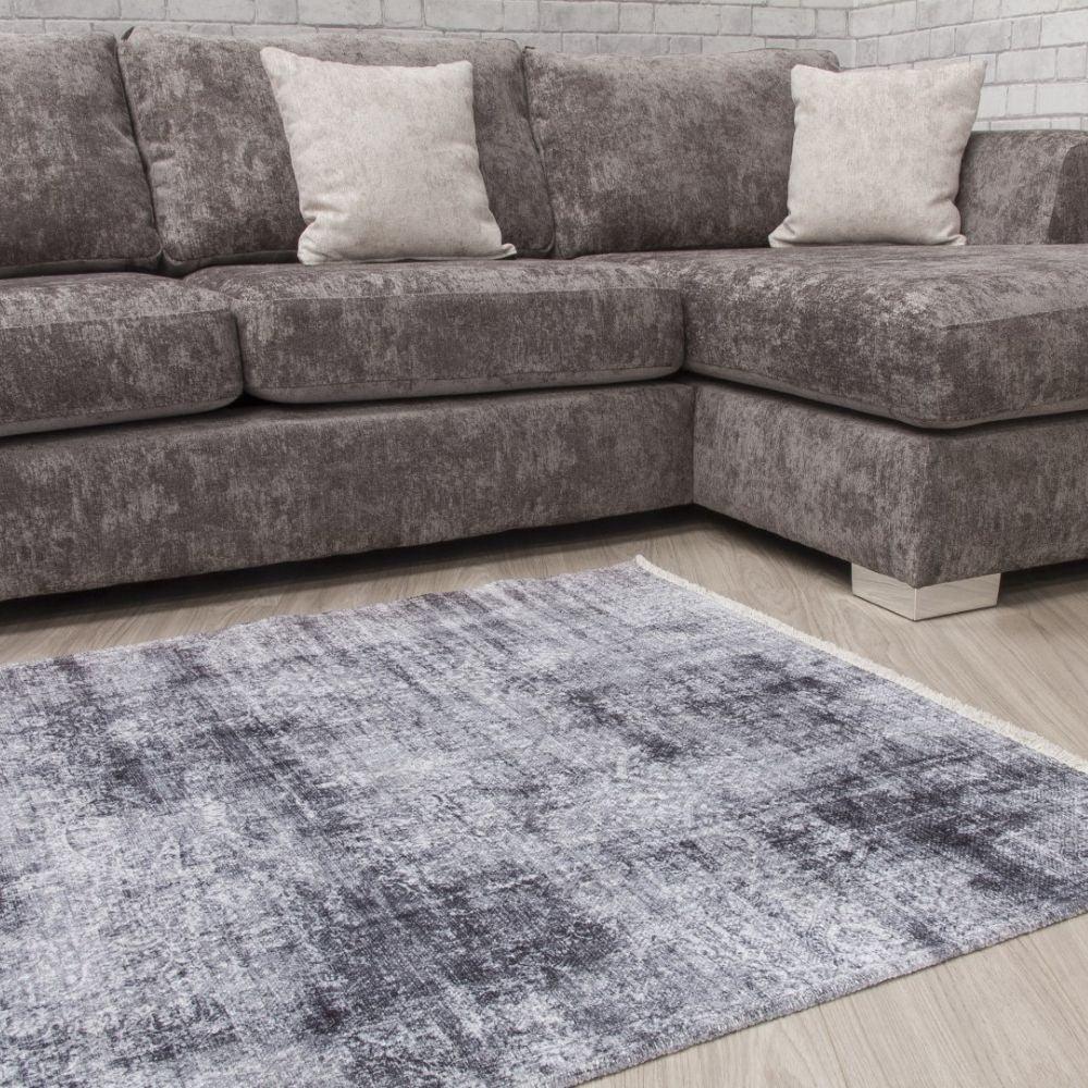 Modena Messina Grey Rug | Modern Distressed Design - Choice Stores