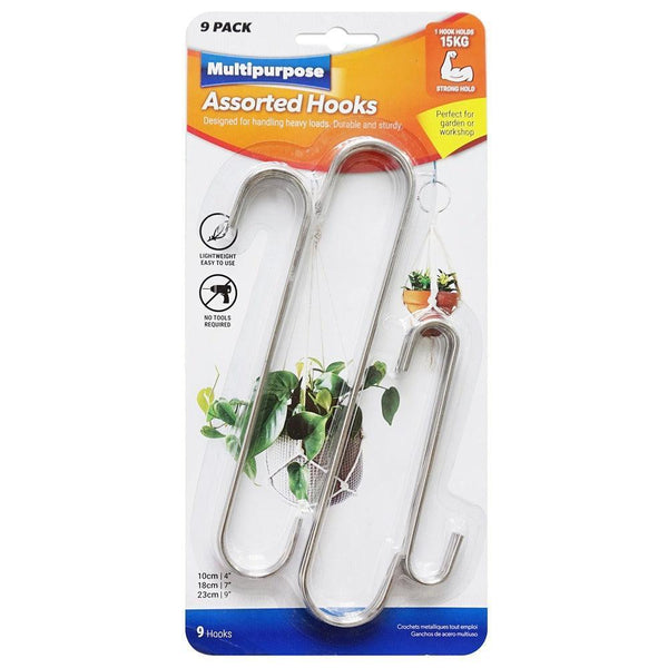 Multipurpose Assorted S-Shape Hooks 9pc Set - Choice Stores