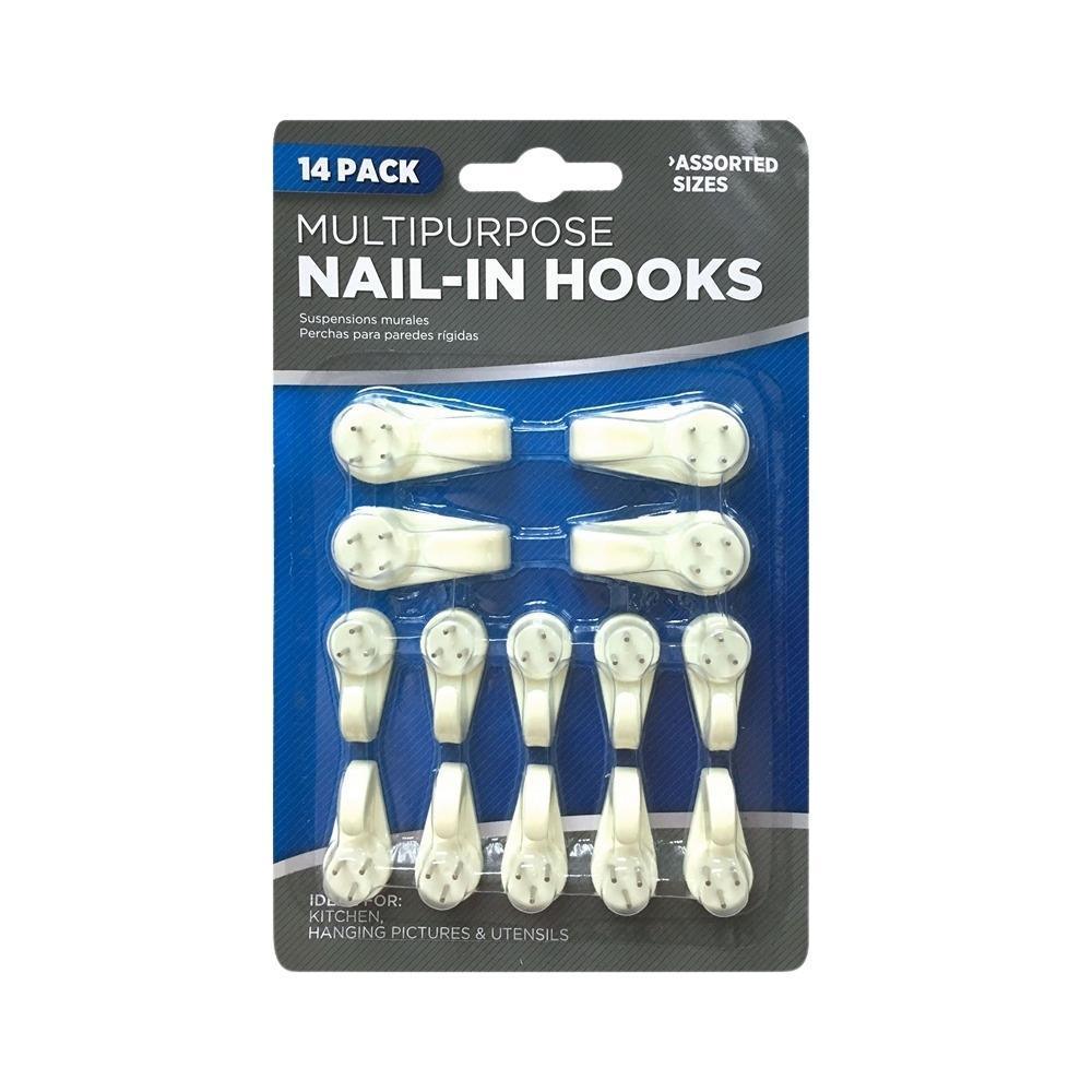 Multipurpose Nail In Hooks Assorted Sizes | 14Pk - Choice Stores