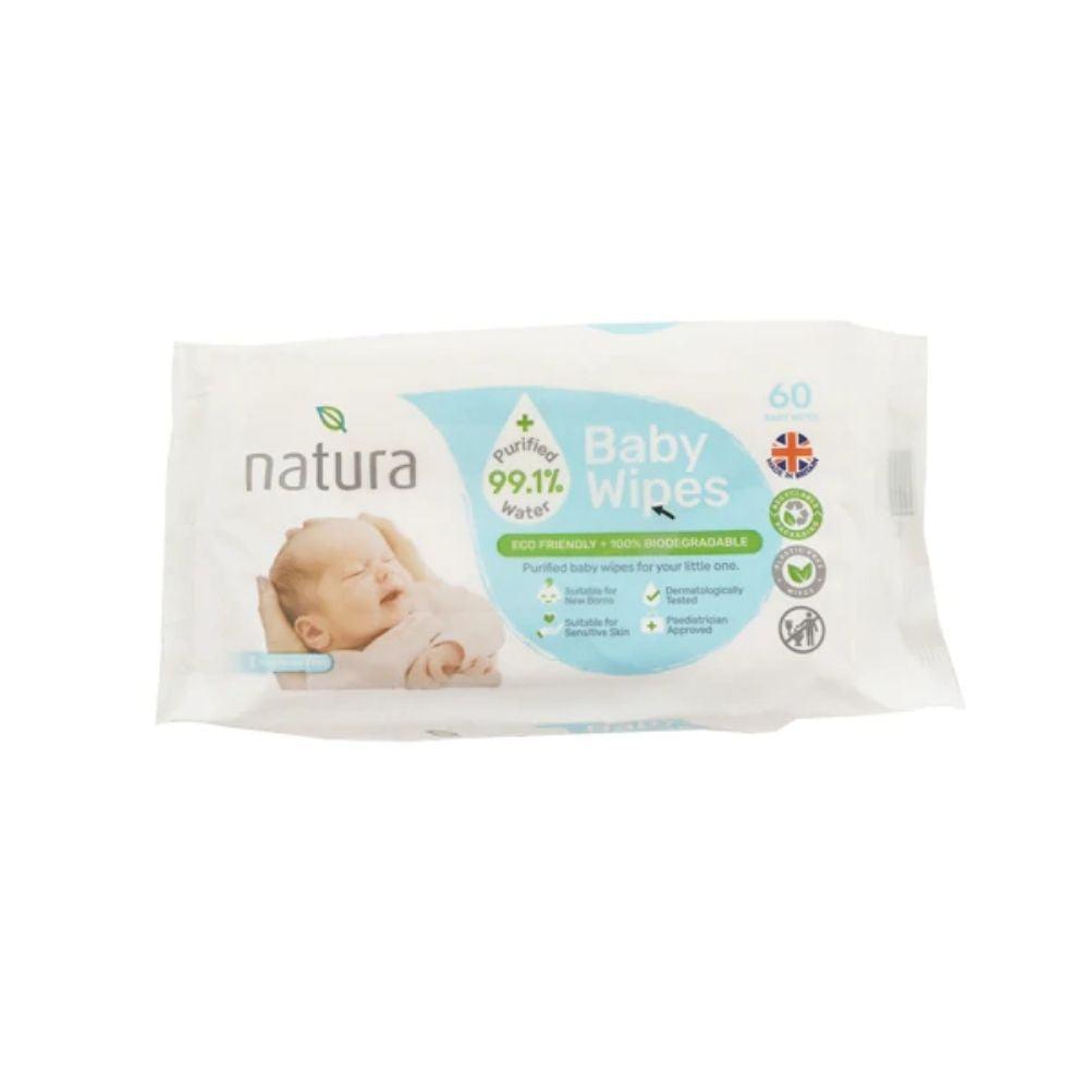 Natura Purified Water Baby Wipes | 60 Wipes - Choice Stores