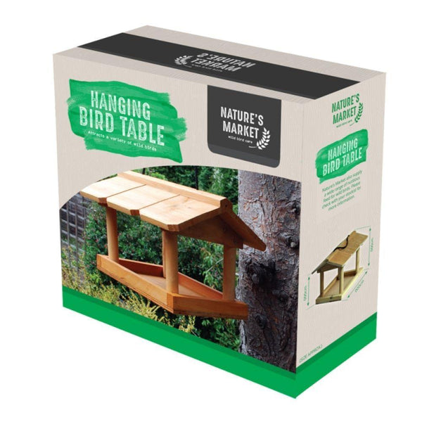 Nature's Market Hanging Wooden Bird Table - Choice Stores