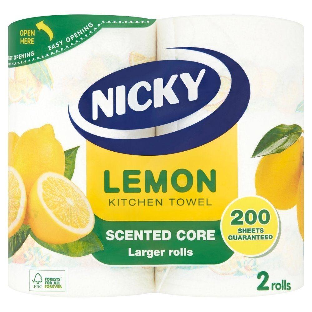 Nicky Kitchen Roll Lemon | 2 Pack | 200 Sheets - Choice Stores