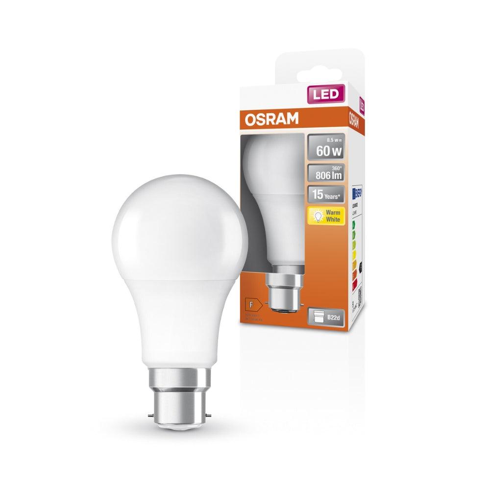 Osram 8.5W B22d LED Warm White Frosted Glass Bulb - Choice Stores