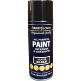 Paint Factory All Purpose Black Spray Paint | 400ml - Choice Stores