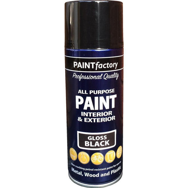 Paint Factory All Purpose Black Spray Paint | 400ml - Choice Stores