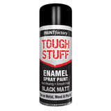 Paint Factory Tough Stuff Enamel Spray Paint Black Matt | 400ml - Choice Stores