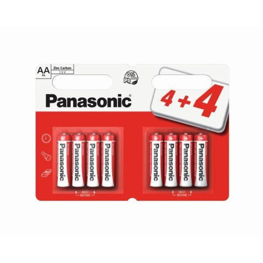 Panasonic Zinc Carbon AA 4+4 Free Batteries | 8 Pack - Choice Stores
