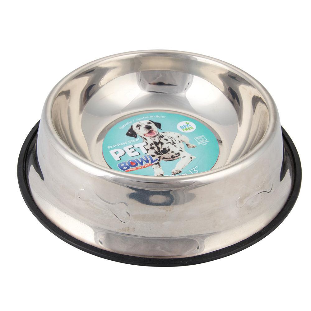 Pet Bowl Embossed Stainless Steel - Choice Stores