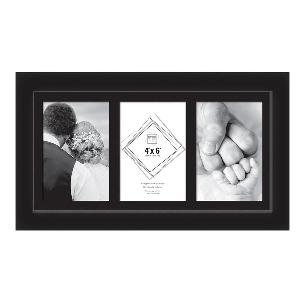 Picture This Black 3 Aperture Photo Frame | 4 x 6in - Choice Stores