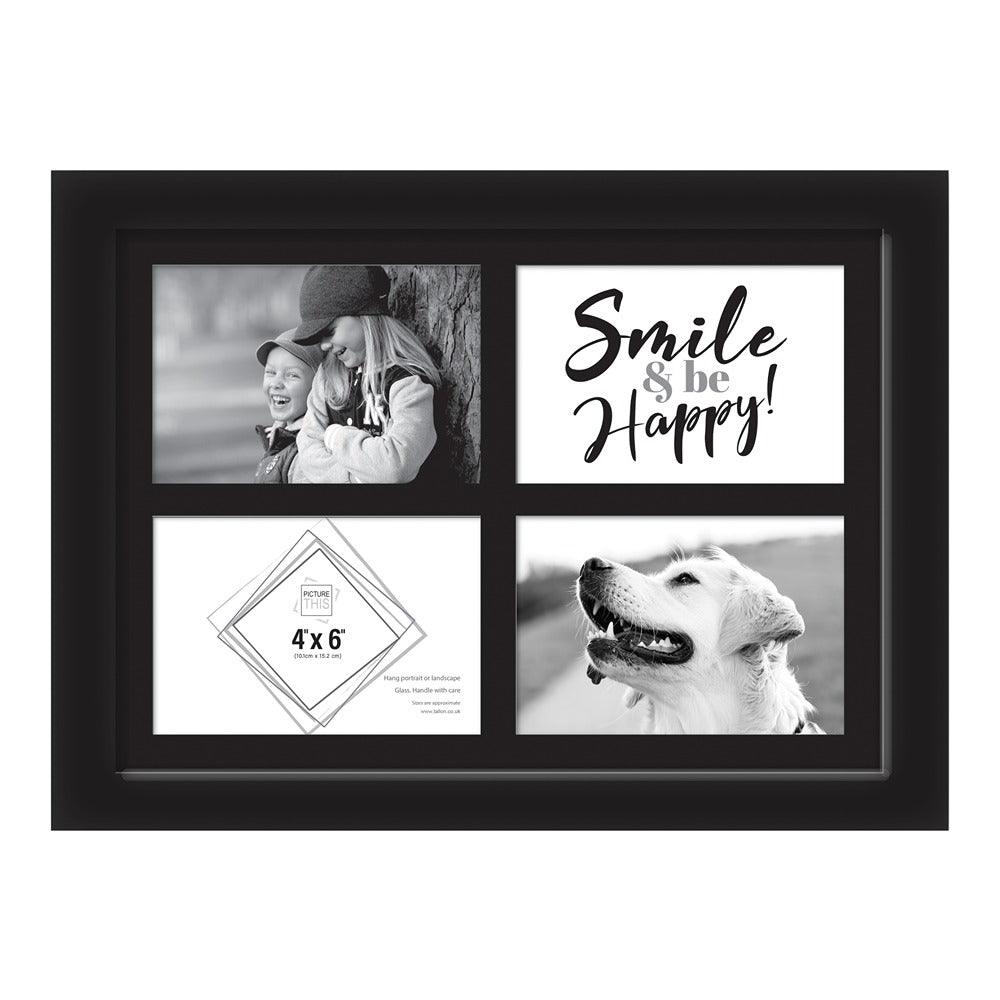 Picture This Black 4 Aperture Photo Frame | 4 x 6in - Choice Stores