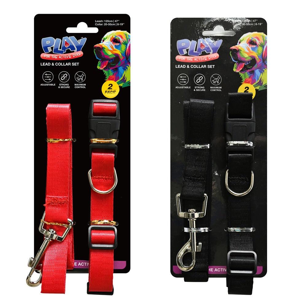 Play Dog Lead &amp; Collar Set | 1.2m/20-50cm - Choice Stores