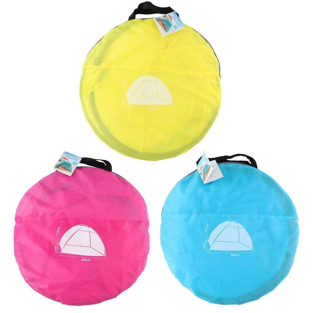 Pop Up Beach Shelter in Carry Bag | 3 Assorted Colours | 200 x 125 x 110 cm - Choice Stores