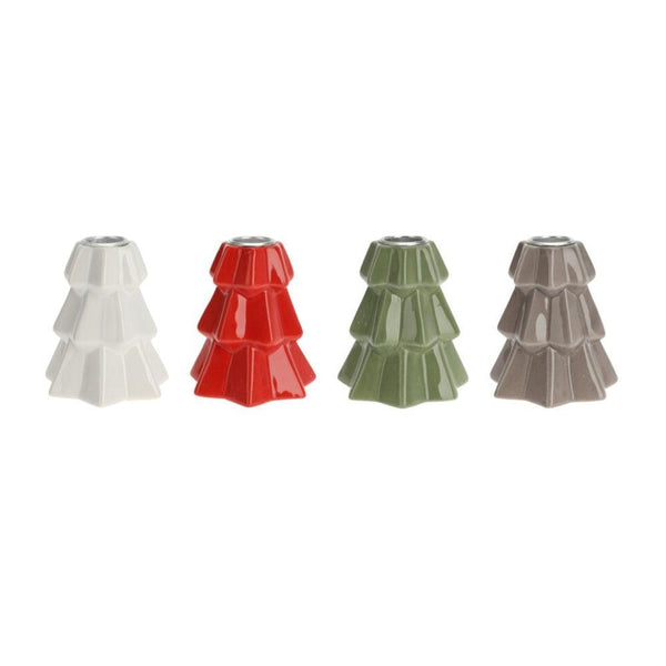 Porcelain Christmas Tree Candle Holder | Assorted - Choice Stores