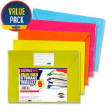 Premier Office A4 Document Wallets | Pack of 5 | Bright Colours - Choice Stores