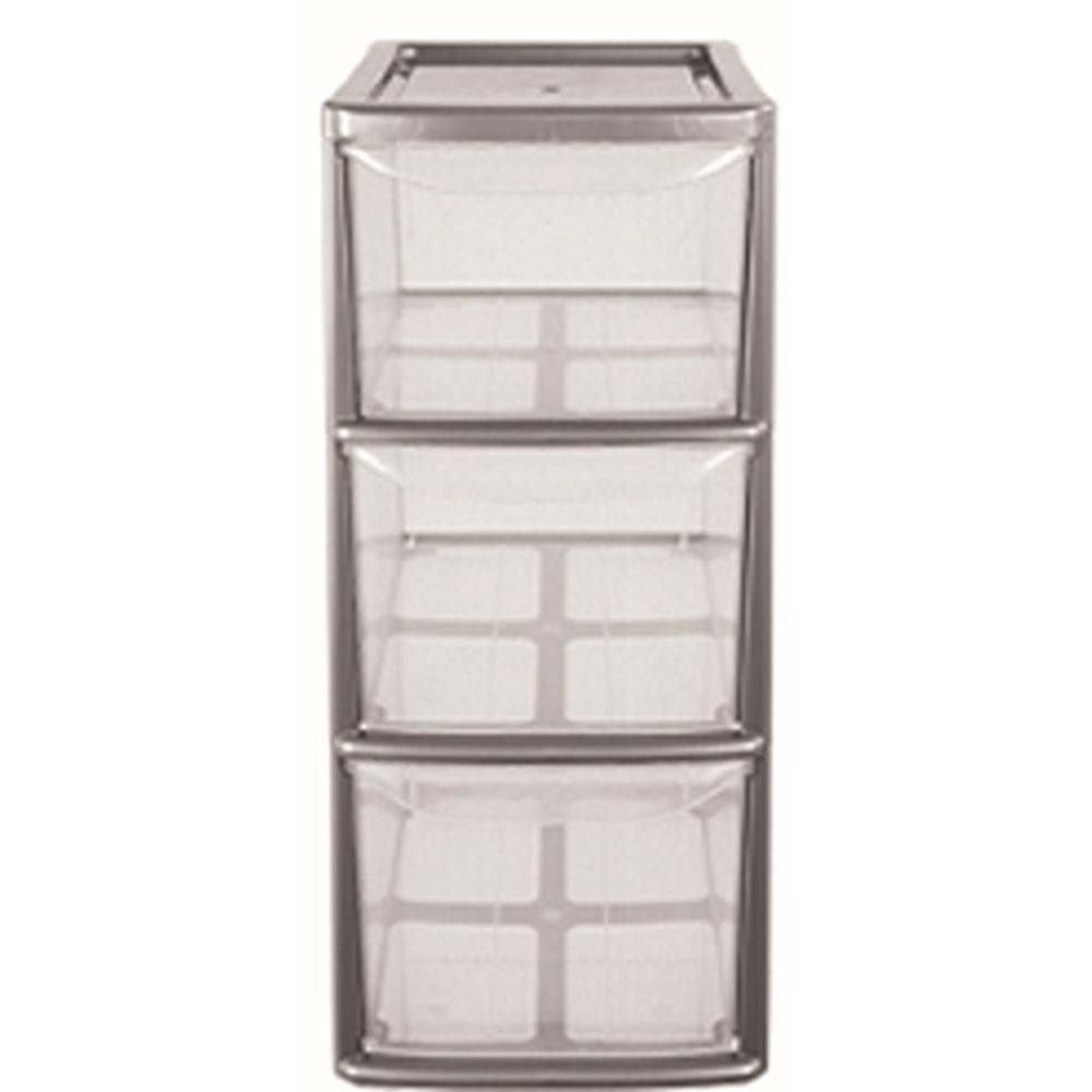 Premier Storage 3 Drawer Storage Tower In Silver | Medium - Choice Stores