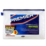 Premier Universal B4 Durable Clear Mesh Storage Wallets with Zip Closure | Pack of 3 - Choice Stores