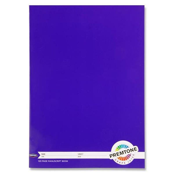 Premto A4 Manuscript Book with Ruled Margin | 120 Page | Assorted Colours - Choice Stores