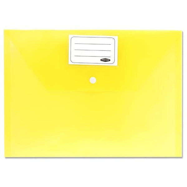 Premto A4 Multipack Storage Wallets with Button Closure | Pack of 3 | Neon Colours - Choice Stores