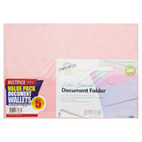 Premto Extra Durable Cardboard Document Wallets | Pack of 5 | Pastel Colours - Choice Stores
