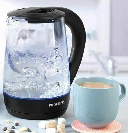 Progress Illumi Glass Kettle | with Blue Leds | 1.7ltr - Choice Stores