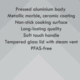 Progress Marble Ceramic Non Stick Saucepan with Lid | 20cm - Choice Stores