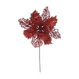 Red Glittered Flower Decoration on Pick | Assorted - Choice Stores