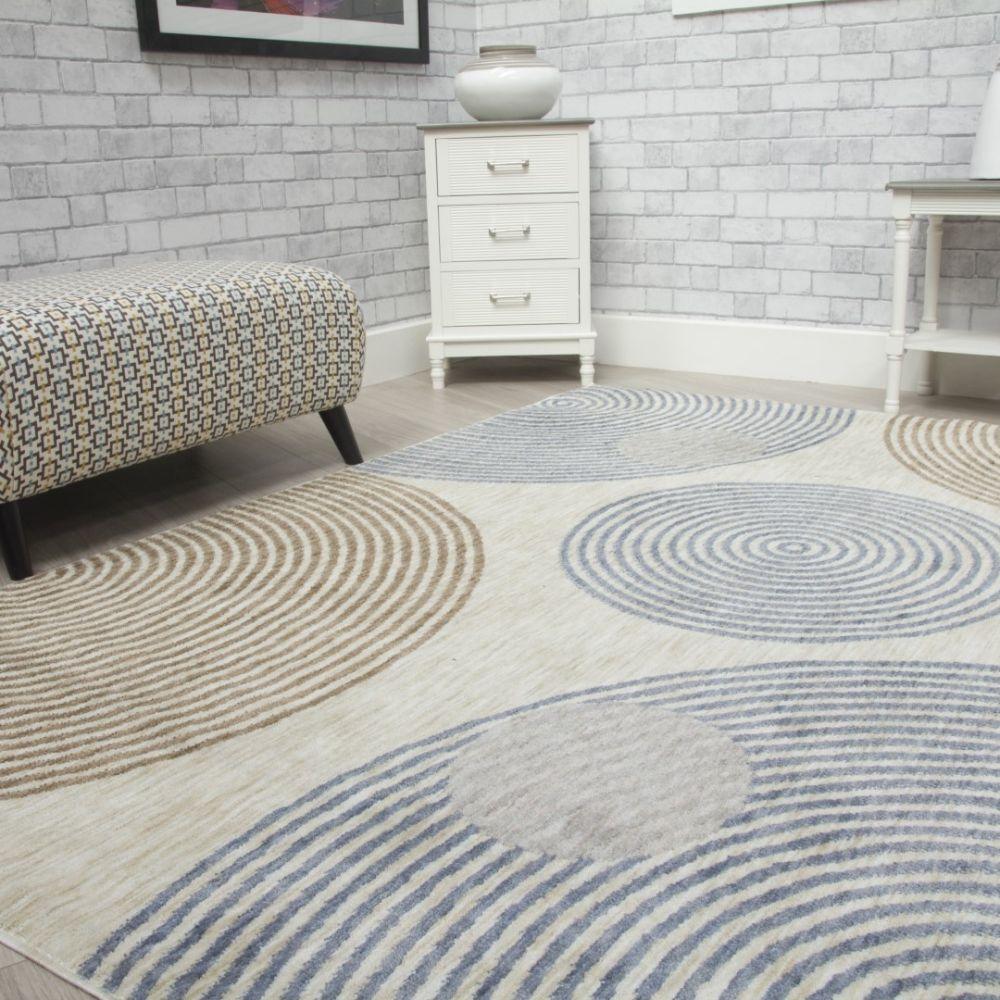 Revive Arco Cream Modern Rug | Made From Recycled Plastic Bottles - Choice Stores