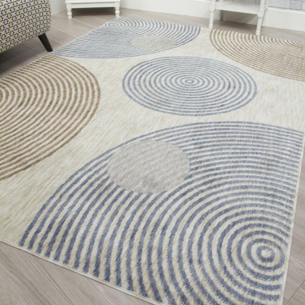 Revive Arco Cream Modern Rug | Made From Recycled Plastic Bottles - Choice Stores