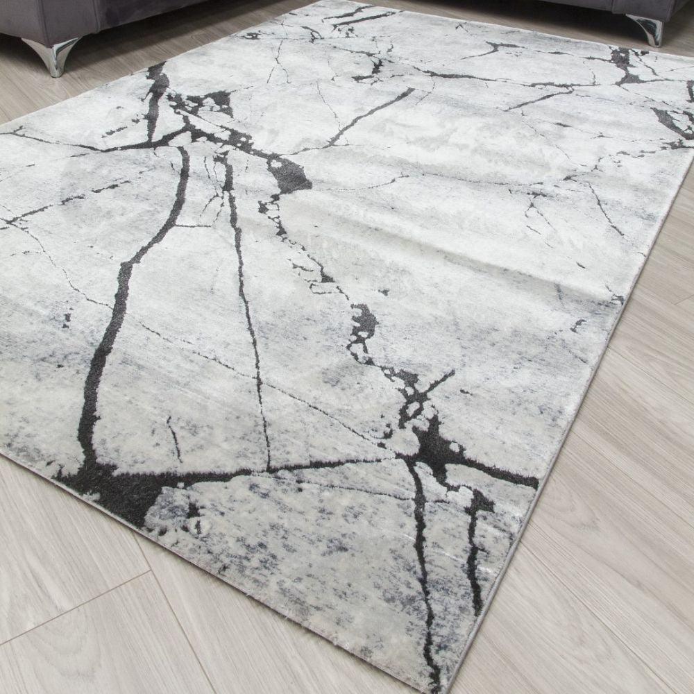 Rococo Glacial Grey Modern Rug | Abstract Design - Choice Stores