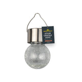 Rowan Bright Night LED Bright White Solar Clear Glass Crackle Ball Light - Choice Stores