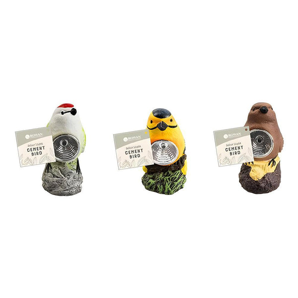 Rowan Bright Night Solar Cement Bird Light | Assorted Design | 11cm - Choice Stores