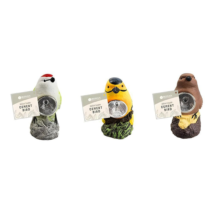 Rowan Bright Night Solar Cement Bird Light | Assorted Design | 11cm - Choice Stores