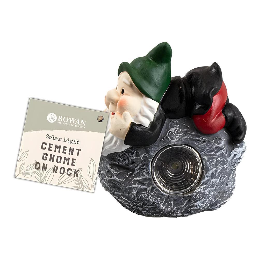 Rowan Cement Gnome on Rock Solar Light | Assorted Design | 12cm - Choice Stores