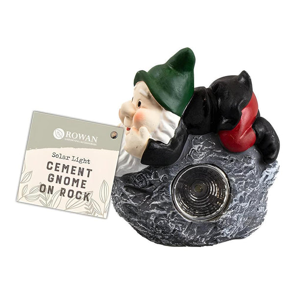 Rowan Cement Gnome on Rock Solar Light | Assorted Design | 12cm - Choice Stores