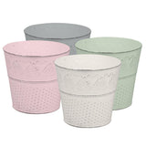 Rowan Decorative Rustic Chic Metal Pot | Assorted Colour | 13.5cm - Choice Stores