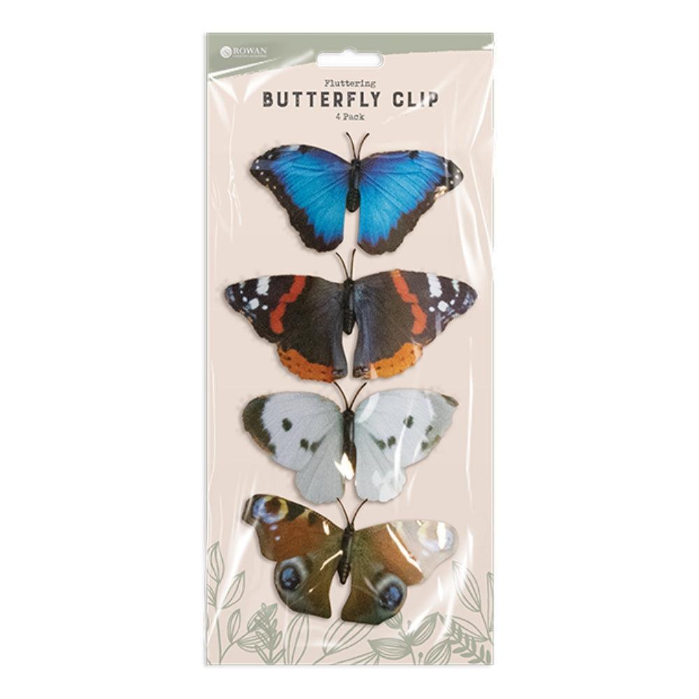 Rowan Fluttering Butterfly Decorations on Clip | Pack of 4 - Choice Stores