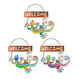 Rowan Hanging Metal Multicolour Gecko Welcome Sign | 18cm - Choice Stores