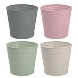 Rowan Metal Ribbed Plant Pot | Assorted Colour | 12cm - Choice Stores