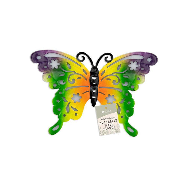 Rowan Rainbow Butterfly Metal Wall Plaque | Assorted Colour | 22cm - Choice Stores