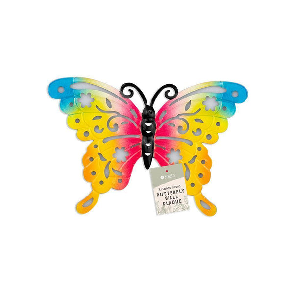 Rowan Rainbow Butterfly Metal Wall Plaque | Assorted Colour | 22cm - Choice Stores