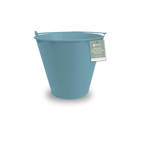 Rowan Round Tin Bucket Planter with Handle | Assorted Colour | 16.8cm - Choice Stores