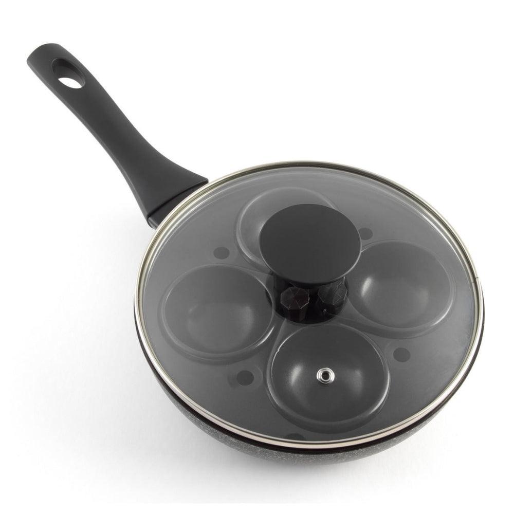 Salter Megastone Palatium Non-Stick Egg Pan With 4 Poaching Cups | Use For Poached, Scrambled or Fried Eggs | 20 cm - Choice Stores